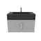 Castello Usa Nile 30-inch Gray Vanity Set with Black Top and Chrome Handles CB-MC-30G-CHR-2053-BL - alternate 3